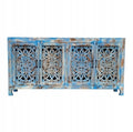 Nimmi 180 cm Indian Mango Wood Sideboard in Blue Finish