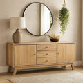 Oregon Wood II Solid Wood Sideboard 160 cm in Natural Oak Finish