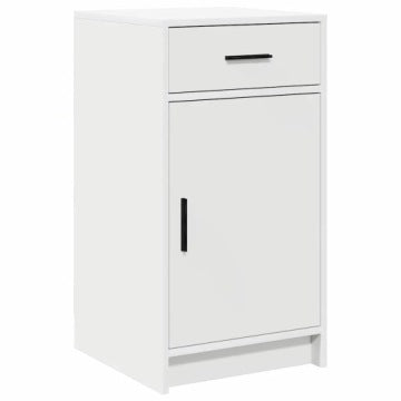 White Composite Wood Chest of Drawers 40 x 41 x 75 cm