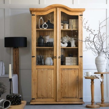 Rustic Solid Wood Display Cabinet and Bookcase